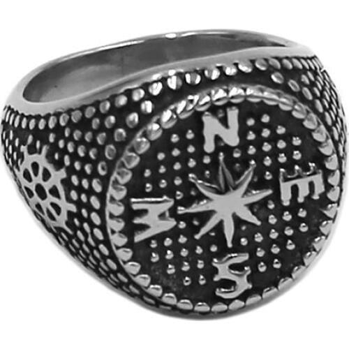Wholesale Compass Sailing Ring 316L Stainless Steel Jewelry Fashion Rudder Compass Nails Biker Ring Men Women Ring SWR0924