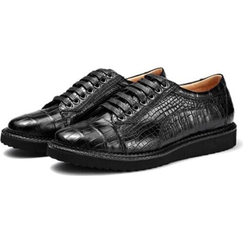 Sanpijiang new crocodile men shoes leisure business men crocodile shoes wear-resisting Rubber sole crocodile leather