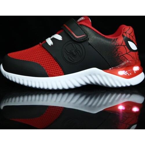 Disney led light shoes childrens casual shoes new spring and autumn rechargeable luminous shoes boys USB colorful light shoes