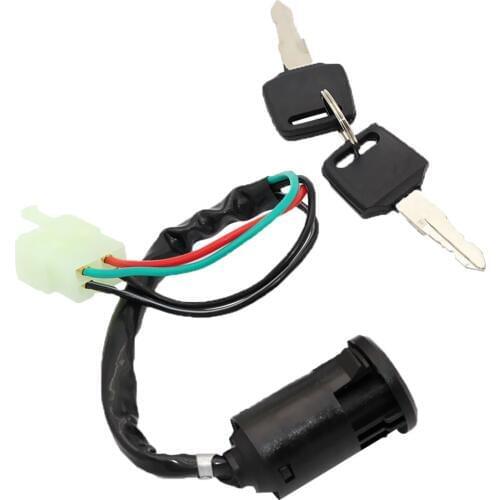 Universal 4-Wire Motorcycle Ignition Key Lock Switch 4 Wire Fit for 50 110 150 250cc Mini Quad ATV Dirt Bike