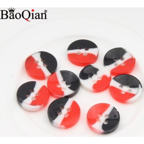 100Pcs 13mm Black White Red Stripe 4 Hole Resin Button Fit clothing Sewing Scrapbooking Diy Apparel Crafts Decoration