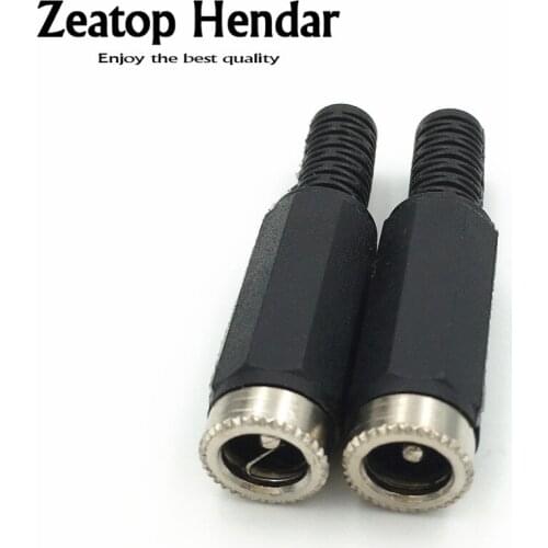 100Pcs 5.5mm x 2.1mm DC Power Female Plug Jack Adapter Connector Socket Plastic black Head