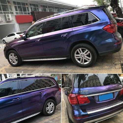 10x1.52M Chameleon Glitter Purple with Deepblue Decals Sticker Car Vinyl Wrap Glossy Sticker Color Changing Film