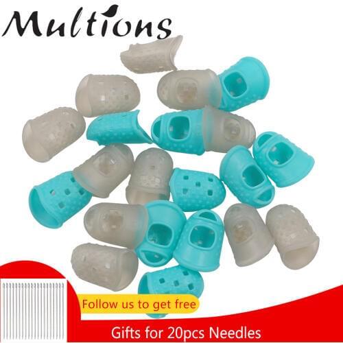 12pcs Multifunctional Silicone Thimbles Hollowed Out Breathable Protective Finger Thimble DIY Crafts Needlework Sewing Tools