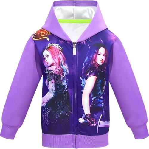 2021 New Descendants 3 Girls Jackets Kids Hoodies Spring Autumn Casual Boys Coats Mals Hooded Cardigan Sweatshirts Baby Outwear