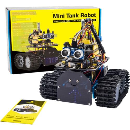 2020 NEW Upgraded!Keyestudio DIY Mini Tank V2.0 Smart Robot Car Kit for Arduino Robot STEM/Support IOS &Android APP Control