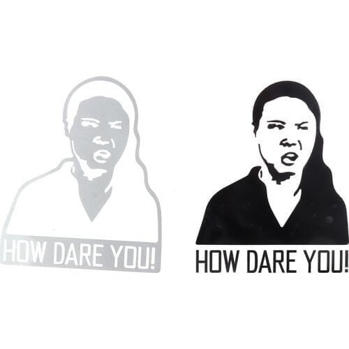 Car creative vinyl stickers how dare you car stickers 15x13cm black white two optional car modification stickers
