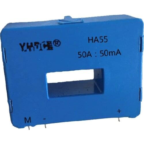 Free shipping YHDC HA55 input ± 100A output ±50mA hall effect closed loop current sensor, current transducer