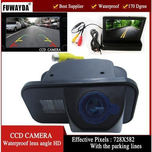 FUWAYDA Color CCD Car Rear View Camera for TOYOTA Corolla Tarago Previa Wish Alphard,with 4.3 Inch foldable LCD TFT Monitor