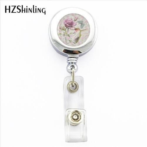 2017 New Hummingbird Butterfly and Rose Badge Holder Little Hummingbird ID Holder Doctor Bagde Reel Photo ID Badge Holder