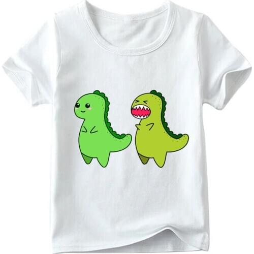 Children Kawaii Cute Dinosaur T-rex Funny T shirt Summer Baby Boys/Girls Cartoon Tops Short Sleeve T-shirt Kids Clothes,ooo2410