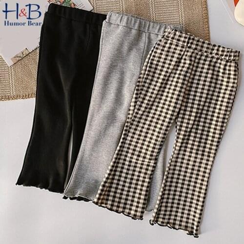 Humor Bear Children Leggings Fashion Autumn Kids Boys Girls Plaid Printed Casual Pants Toddler Kids Clothes