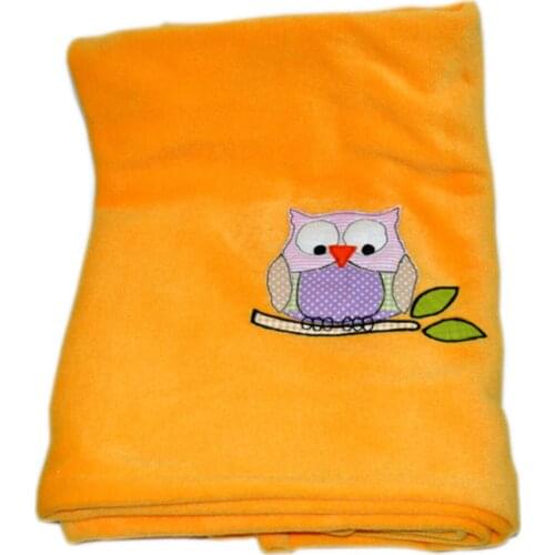 Unisex Children Orange Owl Fleece Blanket