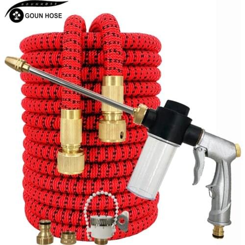 GOUN HOSE Extend Garden Hose Flexible Expandable Hose High Pressure Car Wash Pipe Water Gun Outdoor Lawn Watering Irrigate