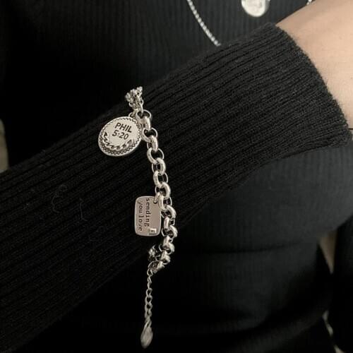 Ins Retro 520 Medal pendant Alphabet Bracelet For Women Couple Trendy Birthday Party Gift fine Jewelry B187