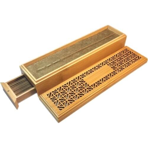 Quality Incense Burner Incense Stick Holder with Drawer Joss-Stick Box Hollow Aromatherapy Zen Lying Censer for Home Office Teah