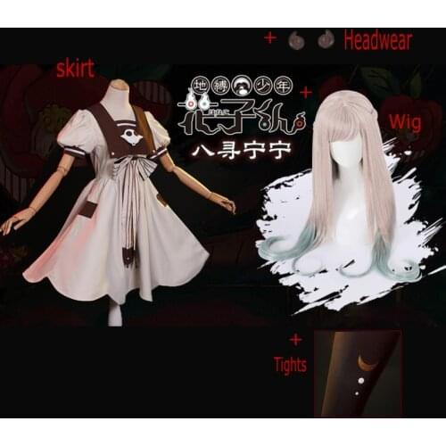 2021 Fashion Anime Toilet-bound Hanako-Kun Cosplay Costume Dress with Hair Wig+Wig Cap Hanako kun Nene Yashiro Synthetic