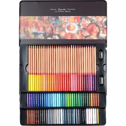 Marco Oily Colored Pencil Set 24/36/48/72/100 Colors Oil Painting Drawing Art Supplies For Write Drawing Art Supplies