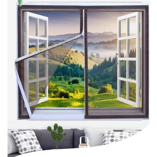 Zipper Anti-mosquito Window Screens Window Mosquito Net Self-adhesive Velcro Mosquito Netting for Door Window Household