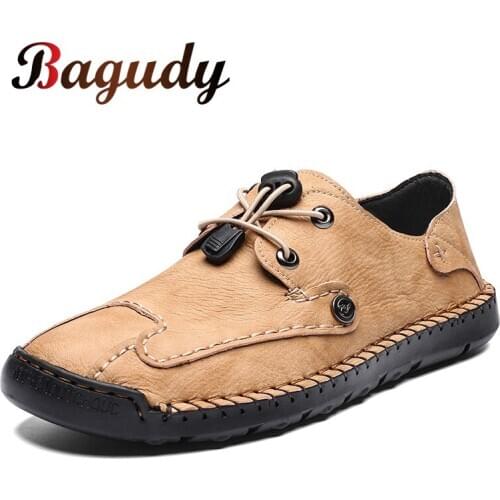 Mens Breathable Leather Loafers Comfortable Outdoor Moccasins Designer Casual Men Flats Driving Shoes Fashion Male Boat Shoes