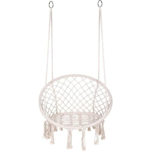 Nordic Cotton Rope Hammock Chair Handmade Knitted Indoor Outdoor Kids Swing Bed Adult Swinging Hanging Chair Hammock