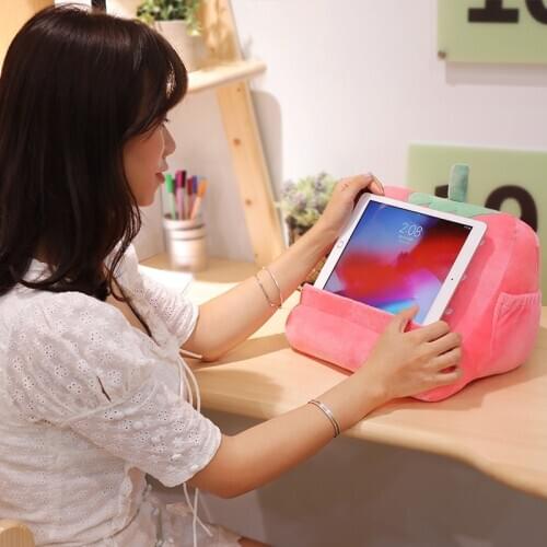 New Lovely Strawberry Unicorn Colorful Laptop Holder Tablet Bed Soft Stuffed Pillow Stand Cushion For Ipad Phone Dropshipping