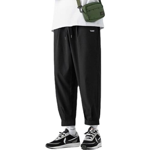 2021 summer new all-match simple nine-point pants cool breathable lightweight casual pants men