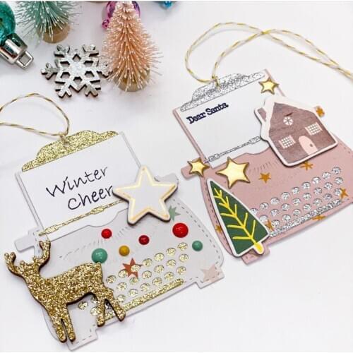 KSCRAFT Typewriter Tag Silicone Stamps And Cutting Dies for DIY Scrapbooking/Card Making/Kids Fun Decoration Supplies