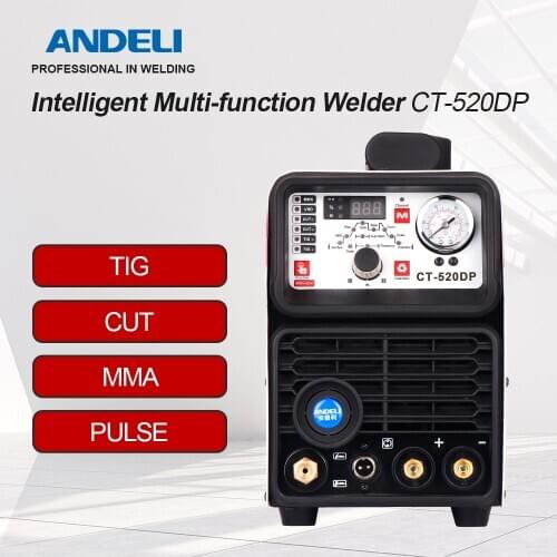 ANDELI Smart Portable CT-520DP Single Phase Welding Machine 3 in 1 Multi-function Welder with CUT/MMA/Pulse/TIG Welding machine