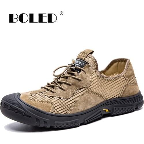 Plus Size Suede Leather Shoes Men Lace-Up Casual Shoes Soft Outdoor Flats Wear Resisting Anti-Skid Walking Men Shoes