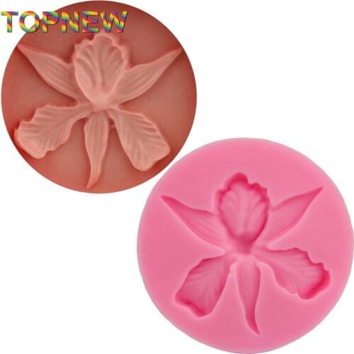 DIY Food-grade Silicone Mold 3D Orchid flower Shape Embossing Fondant Cake Decorating Tools Soap Moulds Sugar Art Tools c1778