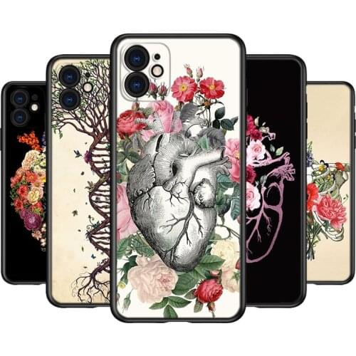 Silicone Cover Human Heart Flower For Apple IPhone 12 Mini 11 Pro XS MAX XR X 8 7 6S 6 Plus 5S SE Phone Case