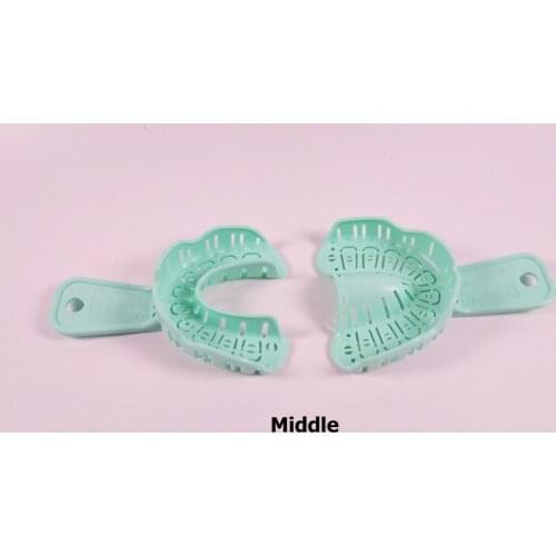 1Pair=2Pcs Dental Implant Disposable Plastic Impression Trays Set Middle Rim Lock Pair Upper&Lower