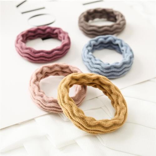 Girls pure color hair adorn New cross hair lady Fashion Rope headdress Flower Rubber Bands Small Adorn Article--A bag of five