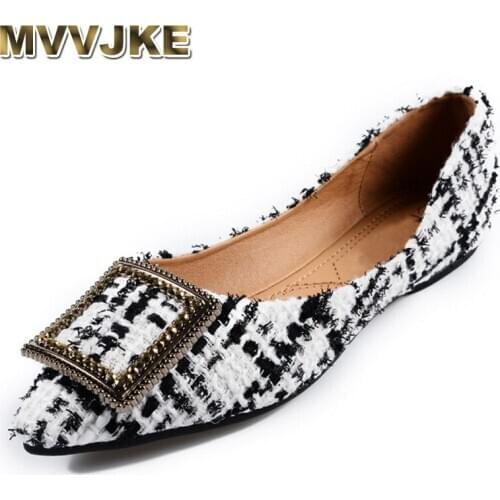 MVVJKE Fashion Boat Shoes Women Pointed Toe Office Ladies Elegant Flats Women Luxury Flats Brand Plus Size 10