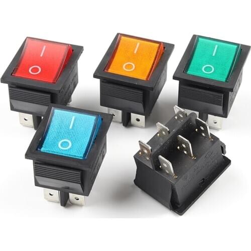 1 pcs KCD4 6Pins 31*26mm Boat Rocker Switches Electrical equipment With Light Power Switch ON-OFF-ON 16A 250VAC 20A 125VAC