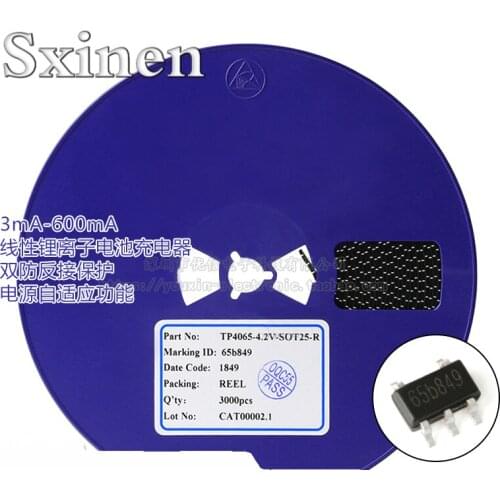TP4065 SOT-23-5 3mA-600mA Linear Li-ion Battery Charger