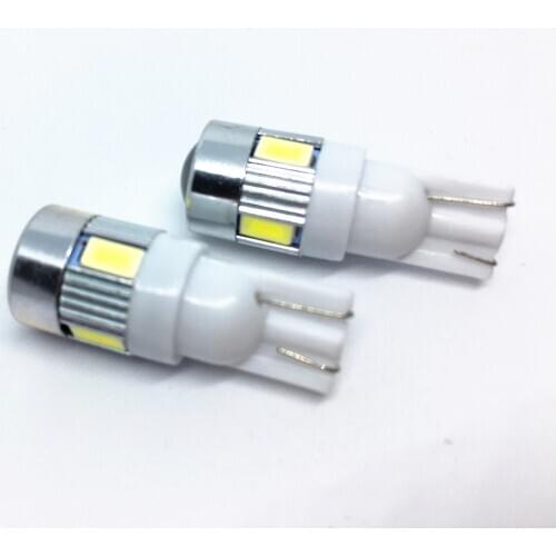 2Pcs Car T10 Bulb 6 SMD 194 168 W5W LED 12V White LED Signal Light Auto clearance lamp Interior dome light License Plate Lamps