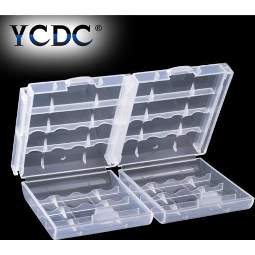 4PCS 2/4x 18650 4xAA 4x AAA Battery Holder Plastic Battery Storage Box Organizer Container For Power Bank 18650 AA AAA Batteries