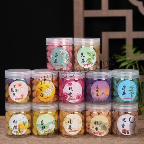 40pcs/Box Incense Cones For Backflow Tower Accessories Colorful Bullet Shape Incense Rose Lemon Natural Sandalwood Tea Agarwood