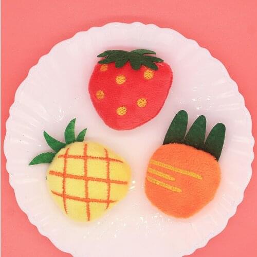 Handmade DIY Jewelry Accessories Material Wool Felt Fabric Fruit Strawberry Pineapple Carrot Button Patch sticker Fit Hair Clip