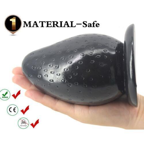 Sex shop 7.5cm super huge anal plug with suction cup strawberry big anal balls anus massage stopper adult sex toys for men women