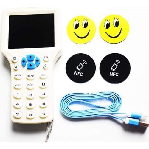 English 10 Frequency RFID Copier ID IC Reader Writer Copy M1 13.56MHZ Encrypted Duplicator Programmer USB NFC UID Tag Key Card