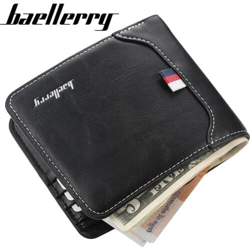 Baellerry Men Short Wallet Multi Card position Three-fold Coin Purse Small Card Holder Mini Money Bags for Male billetera hombre