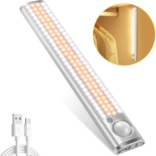 80/120/160LEDs USB Rechargeable for Bedroom Stairs Wireless Dimmable Night Light Energy Saving PIR Motion Sensor 5V Cabine Light