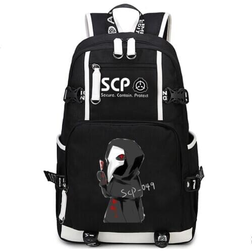 SCP Secure Contain Protect Cosplay Backpack Capacity School Shoulder Bag Teenager Laptop Travel Rucksack Gift