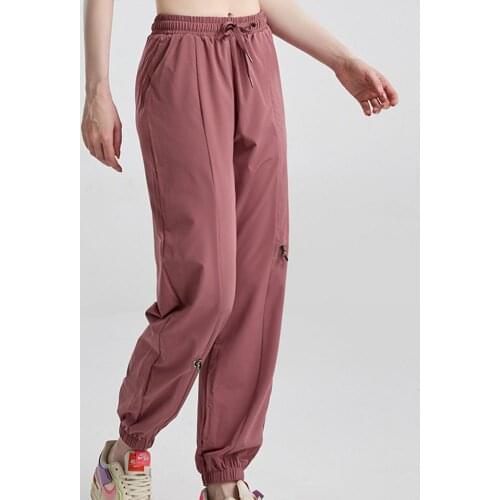 Quick Dry Womens Fitness Pants Outdoor Sports Runing Leggings Elastic Drawstring Loose Breathable Leisure Yoga Pants Streetwear