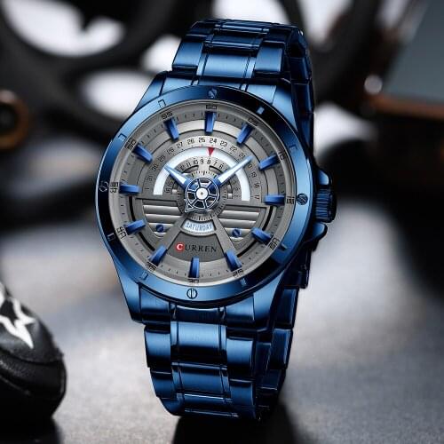 Watches for Men CURREN Casual Luminous hands Wristwatch with stainless steel Fashion Quartz Clock Mens watch Clock 2021