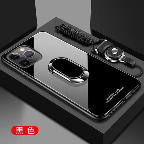 For Apple iphone 11 Case Luxury Tempered Glass With Stand Ring Magnet Protective Back Cover Case for iphone 11 Pro Max iphone11
