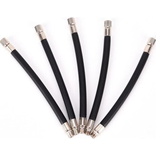 Flexible Rubber Tyre Valve Extension 160mm Twin Wheel Lorry Van Bus Adapter black